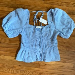 NWT Astr the label baby blue underwire corset top sz medium